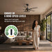 52 Inch Ceiling Fan with Light and Remote Control, Farmhouse Ceiling Fan with LED Lighting for Bedroom Living Room and Patio, Black Caged Ceiling Fan for Indoor and Outdoor(No Bulbs)