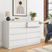 White 8 Drawer Dresser for Bedroom,Modern Deep Drawer Dresser,Wide Storage Chest of Drawer for Closet,Wood Storage Organizer Furniture for Living Room