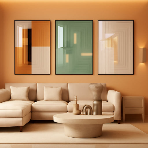 Wall Art for Living Room Bright Style Minimalist Wall Art Decor for Bedroom 3 Pieces Modern Abstract Canvas Prints Poster Picture Framed Paintings for Wall Decorations