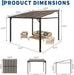 10 X 10 FT Wall Mounted Gazebo Pergola for Patio, Hardtop Gazebo with Sloped Polycarbonate Roof, Lean to Carport with 4-Pillar Aluminum Frame, Outdoor Garden Deck Shade for Decks, Backyard