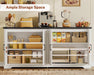 63'' Buffet Cabinet with Storage & 2 Adjustable Shelves, Modern Sideboard Cabinet with 4 Doors, Coffee Bar Cabinet, White