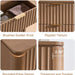 Fluted 5 Drawers Dresser for Bedroom, 45.3" Tall Modern Chest of Drawers with Metal Handle, Natural Wooden Dresser TV Stand Boho Deep Drawer Dresserfor Bedroom Living Room-Brown