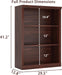 3-Shelf Bookcase, Wood Bookshelves for Living Room, Library, Office