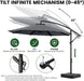 10FT Patio Umbrella with Base Included, Cantilever Offset Outdoor Patio Umbrella with 360° Rotation & Infinite Tilt, Fade-Resistant Yarn-Dyed Canopy, 8-Rib Steel Frame for Patio Pool Deck Backyard, Charcoal