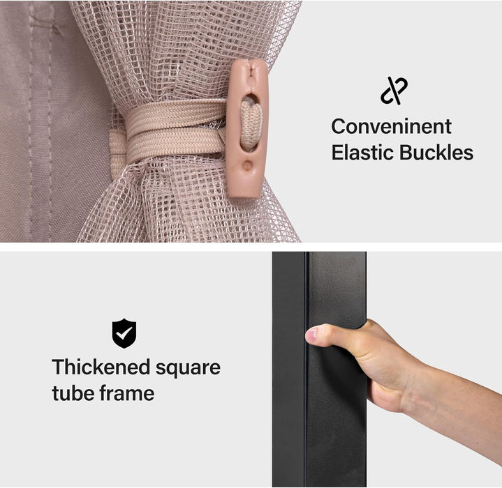 Outdoor Patio Gazebo 10'X13' with Expansion Bolts, Heavy Duty Gazebos Party Tent Shelter with Double Roofs, Mosquito Nets and Privacy Screens for Backyard, Garden, Lawn, Khaki