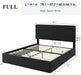 Full Size Dutch Velvet Upholstered Platform Bed Frame, Black