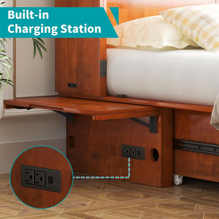 Queen Murphy Cabinetry Bed USB Charging ConsoleUnit