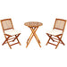 3 Pieces Patio Folding Bistro Set with Padded Cushion and round Coffee Table