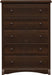 Espresso 5-Drawer Chest with Wide Top