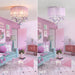 Pink 13Inch Light Chandelier With Handmade Lampshade