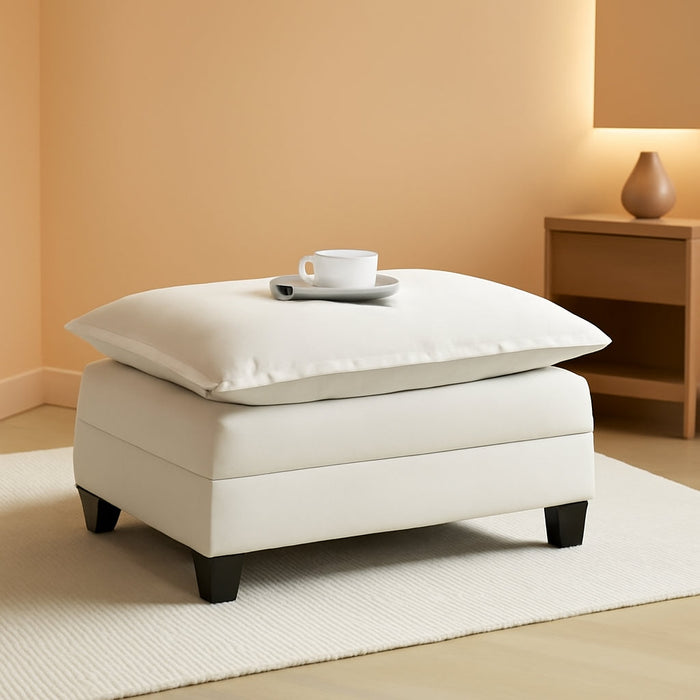 35‘’ Modern Chenille Cloud Sofa Ottoman,Rectangle Ottoman for Modular Sectional Sofa, Beige