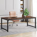 Modern Computer Desk, 78.7 X 39.4 Inch X Large Executive Office Desk Computer Table Study Writing Desk Workstation for Home Office,Rustic/Black
