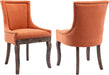 Modern Dining Chairs Set of 2, Fabric Upholstered High Back Chairs with Nailhead Trim and Curved Solid Wood Legs, Sillas De Comedor Accent Chairs for Dining Room, Orange