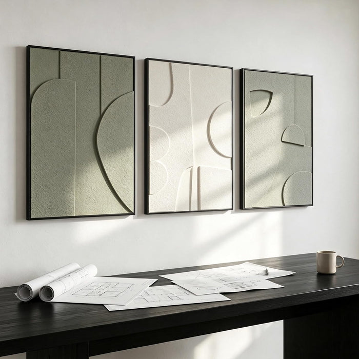 ThreeDimensional Sandstone Wall Art With Black Frame