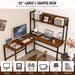 Reversible L-Shaped Desk with Hutch, Space Saving Corner Computer Desk with Storage Shelves, Home Office Study Writing Desk Computer Workstation with Storage Bookshelf, Gaming Desk