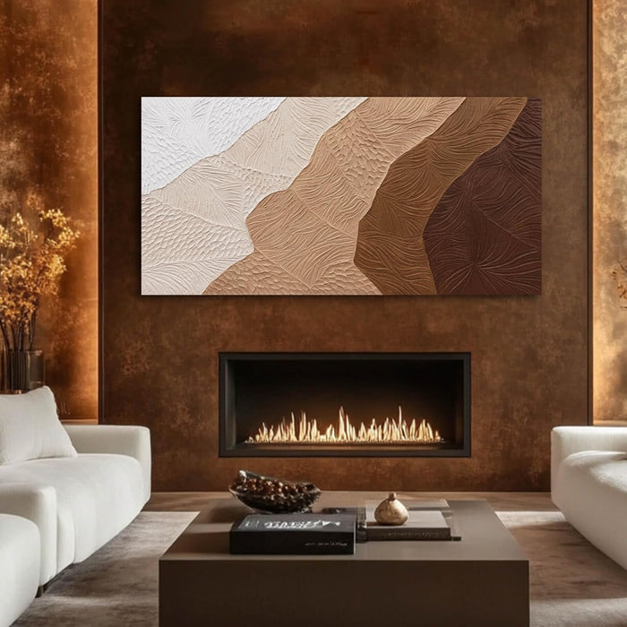 White and Brown Home Wall Decor Textured Large Canvas Wall Art Contemporary Art Painting 29"X58" Artwork for Living Room Office