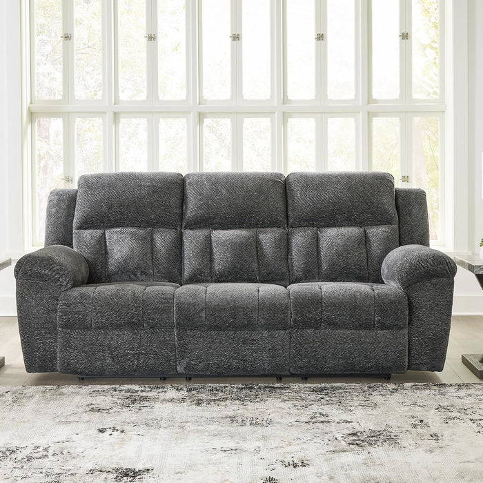 Frohn Contemporary Manual Reclining Sofa, Gray