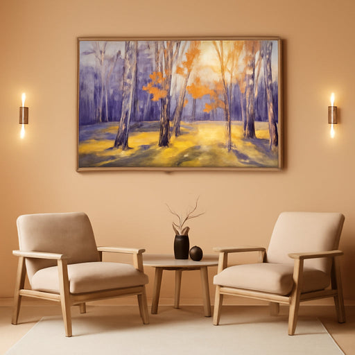 Birch Tree Forest Canvas Wall Art Nature Large Textured Pictures Paintings Wall Decor Living Room Artwork for Dining Room Walls Bedroom Home Office, Framed 58"X29"
