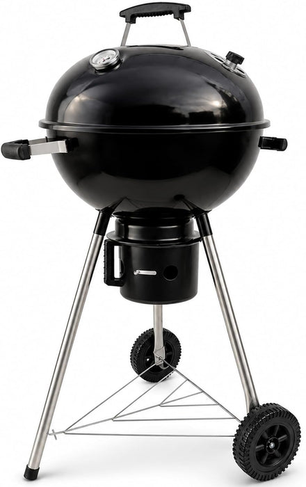 18-Inch Kettle Charcoal Grill with Lid & Wheels,Easy-To-Use BBQ Grill for Backyard, Patio & Beginners Outdoor Charcoal Grills for Family Cooking with Windproof Ash Can