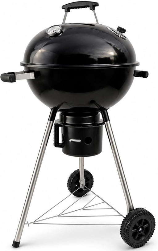 18-Inch Kettle Charcoal Grill with Lid & Wheels,Easy-To-Use BBQ Grill for Backyard, Patio & Beginners Outdoor Charcoal Grills for Family Cooking with Windproof Ash Can