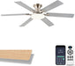 Modern Nickel Ceiling Fan Silent Brushed Steel Finish