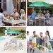 Picnic Table, Folding Picnic Table and Umbrella, Camping Table with 2 Benches and Umbrella, Mesh Net for Backyard, Party, Outdoor, Patio, Lawn