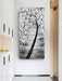 3D White Flower Canvas Wall Art Hand Painted Grey Paintings Vertical Artwork for Living Room Bedroom Hallway Decoration