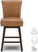26 Inch Counter Height Swivel Bar Stools Set of 2, FSC Certified Modern Upholstered Faux Leather Swivel Barstool Chair with Back, Saddle Brown