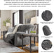Foreside Contemporary Stain Resistant Manual Reclining Sofa, Gray