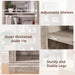 70" Grey Tall Bookcase, 5 Tier Wooden Standing Farmhouse Bookshelf