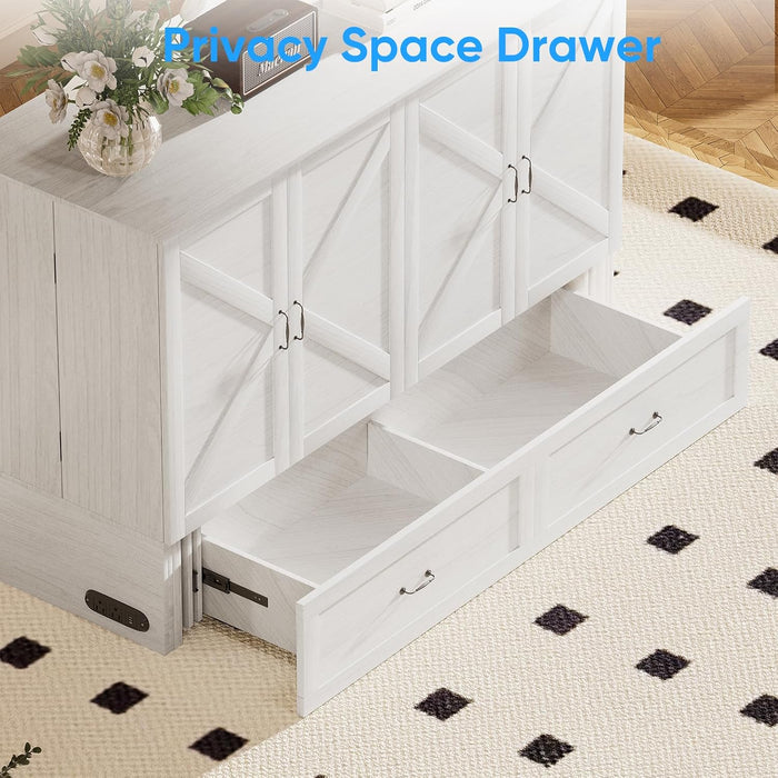 Queen Murphy Bed Cabinet With Integrated USBCharge