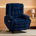 Large Dual Motor Power Lift Recliner Chair Sofa with Massage and Heat for Big Elderly People, Infinite Position, USB Ports, Fabric R7891 (Large-Wide, Navy Blue)