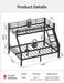 Twin XL Queen Bunk Bed Black IndustrialGradeSteelFrame