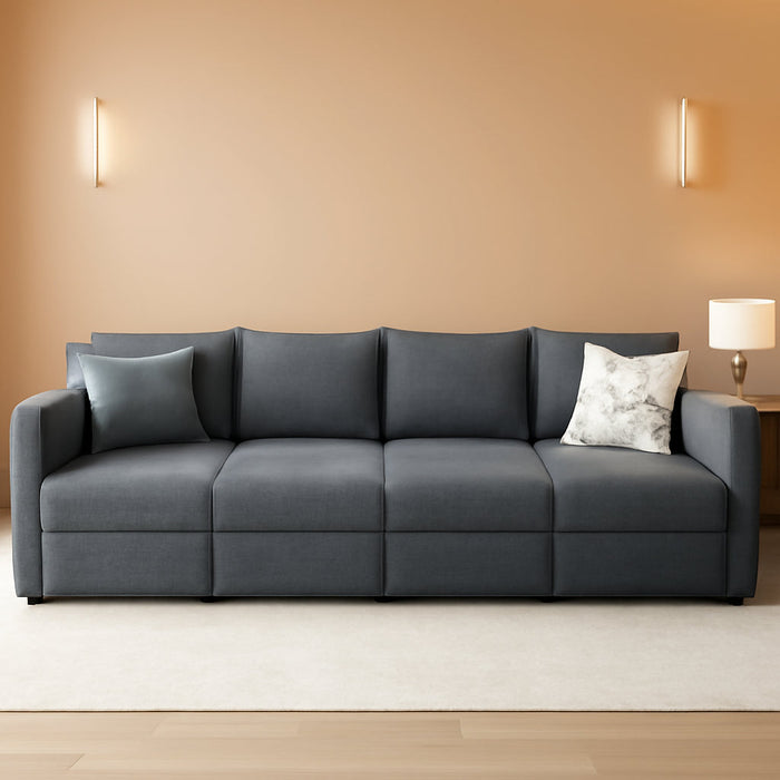 Modular Sectional Sleeper Sofa Reversible, Bluish Grey