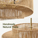 17.7" Rattan Chandelier for Dining Room, Large Boho Pendant Light