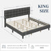King Size Upholstered Tufted Bed Frame with Headboard