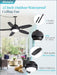 42 Inch Waterproof Outdoor Ceiling Fan Illuminated