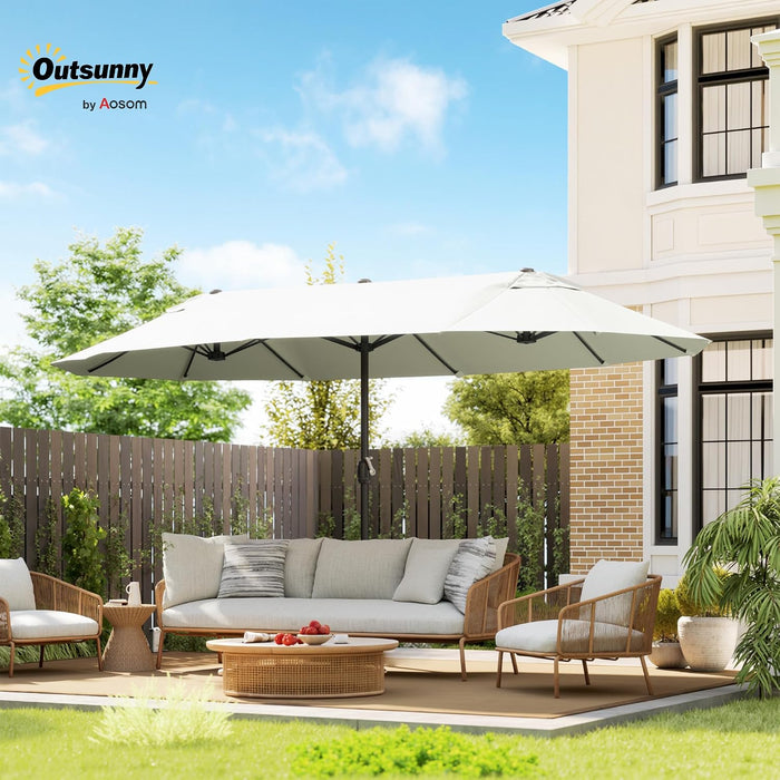 Extra Large 15 Ft Patio Umbrella with Crank Handle