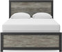 Signature Design by Ashley Jonnifer Queen Bed Frame with Headboard, Two-Tone Textured Look, Engineered Wood and Decorative Laminate, Warm Gray and Matte Black