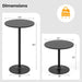 4-Pack 2-In-1 Bar Table with Detachable Pole, Heavy-Duty Metal Base, 24" round Top, 40"/22" Two Convertible Height, Cocktail Pub Table for Dining Room, Restaurant, Kitchen, Black