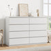 White 8 Drawer Dresser for Bedroom (15.3" D X 55.2" W X 32.3" H)