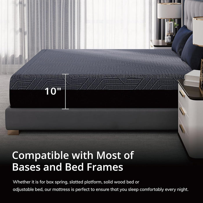 Queen Memory Foam Mattress Charcoal Premium Orthopedic