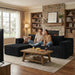 103Inch Black Corduroy Premium Modular Sectional Sofa