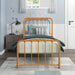 Twin Metal Bed Frame, Platform Bed with Strong Metal Slat Support under Bed Storage, Twin Bed Frame with Headboard, No Box Spring Needed, Easy Assembly, Twin, Orange