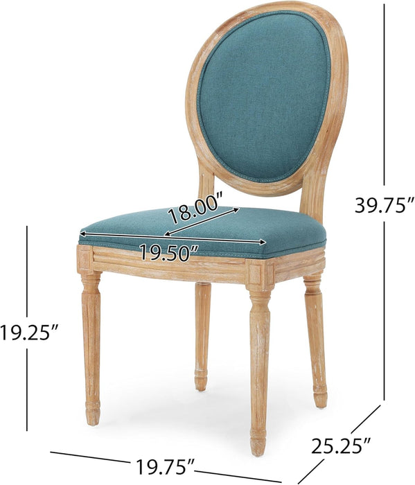 Phinnaeus Fabric Dining Chairs, 2-Pcs Set, Dark Teal