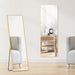 Gold Full Length Mirror 59"X16.5" Full Body Floor Mirror for Bedroom or Cloakroom, Can Stand Alone, Hang or Lean against Wall, Tall Wall Mirrors with Stand and Sleek Aluminum Alloy Thin Frame