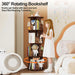 360°Rotating Bookshelf,4 Tier Corner Bookcase,Book Shelf,Floor Storage Wood Organizer for Sturdy,Home Office,Living Room,Bedroom,Kids Room