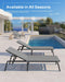 Foldable Outdoor Lounge Chair, No Assembly Patio Chaise Lounge Outdoor with 5-Positions, Aluminum Pool Lounge Chair with Portable Design for Pool, Deck, Beach, Backyard, Gray