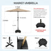9FT Patio Umbrella with Base, Outdoor Umbrellas with Base Included, 8 Sturdy Ribs, Waterproof Fade Resistant POLYESTER DTY Canopy for Deck, Lawn, Garden, Backyard & Pool, Beige