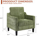 Green Chenille Accent Armchair With Removable Cover